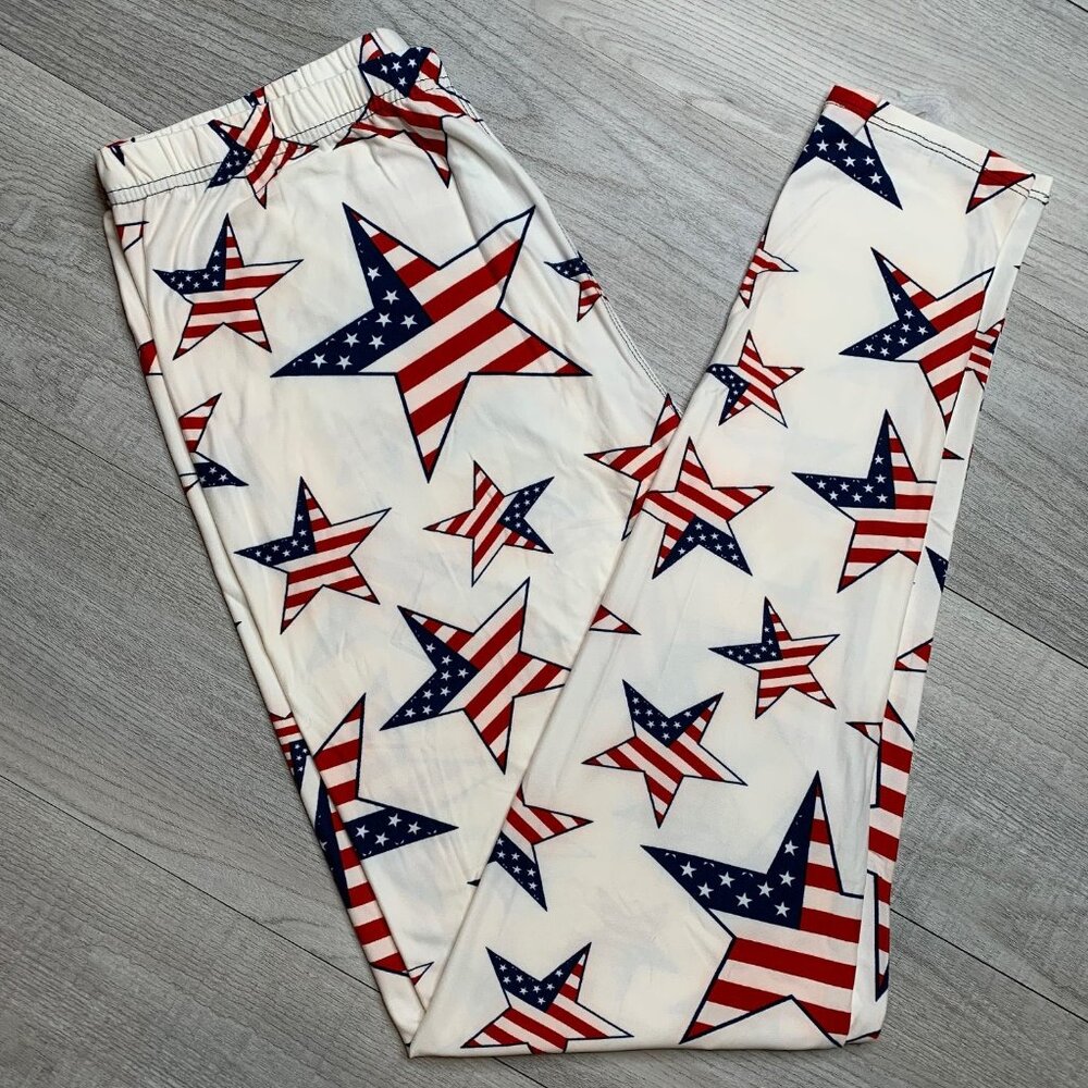 Patriotic Star-Spangled Leggings - Celebrate Independence in Comfort and Style